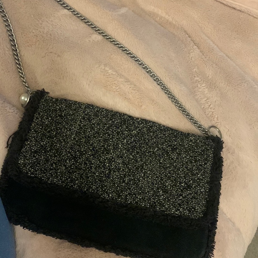Uggs Florence folded crossover purse, black and grey